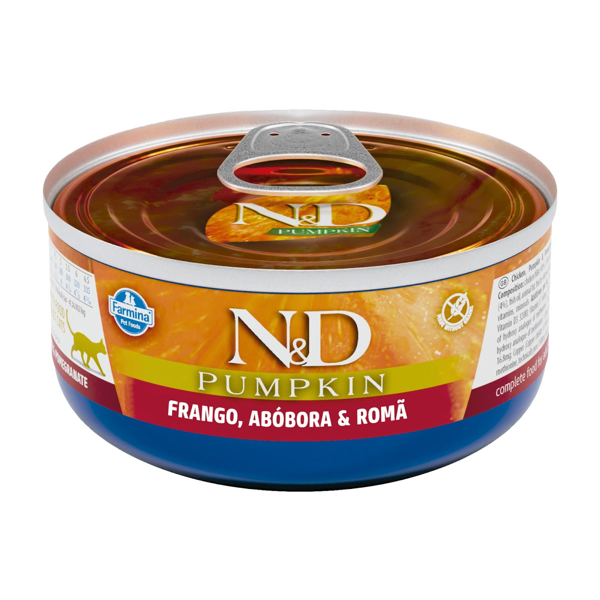 N&D Pumpkin para Gatos Adultos de Todas as Raças Sabor Frango, Abóbora e Romã 70g