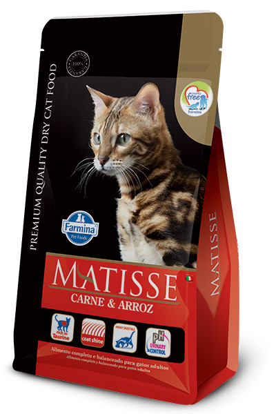 Matisse para Gatos Adultos de Todas as Raças Sabor Carne e Arroz 2Kg