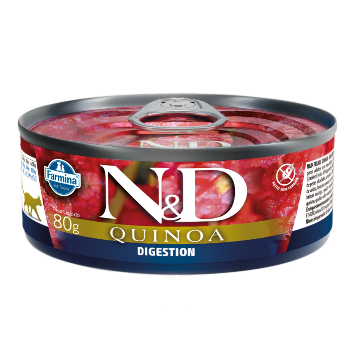 N&D Quinoa Cuidado Digestivo para Gatos Adultos de Todas as Raças Sabor Cordeiro, Quinoa, Erva-doce e Hortelã 80g