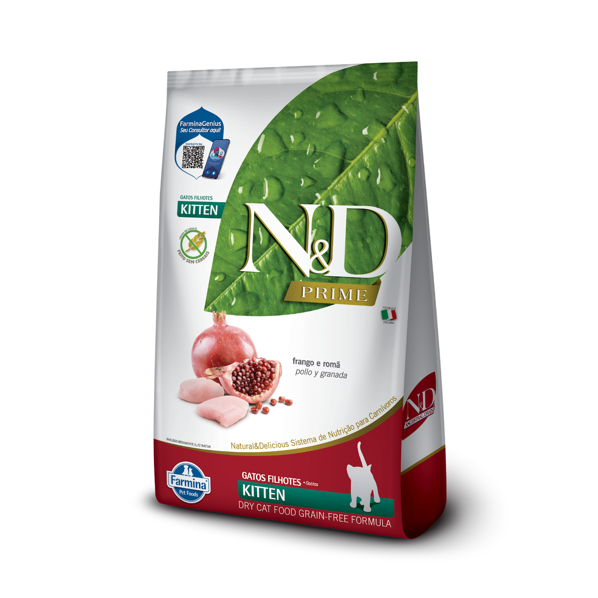 N&D Prime para Gatos Filhotes de Todas as Raças Sabor Frango e Romã 400g