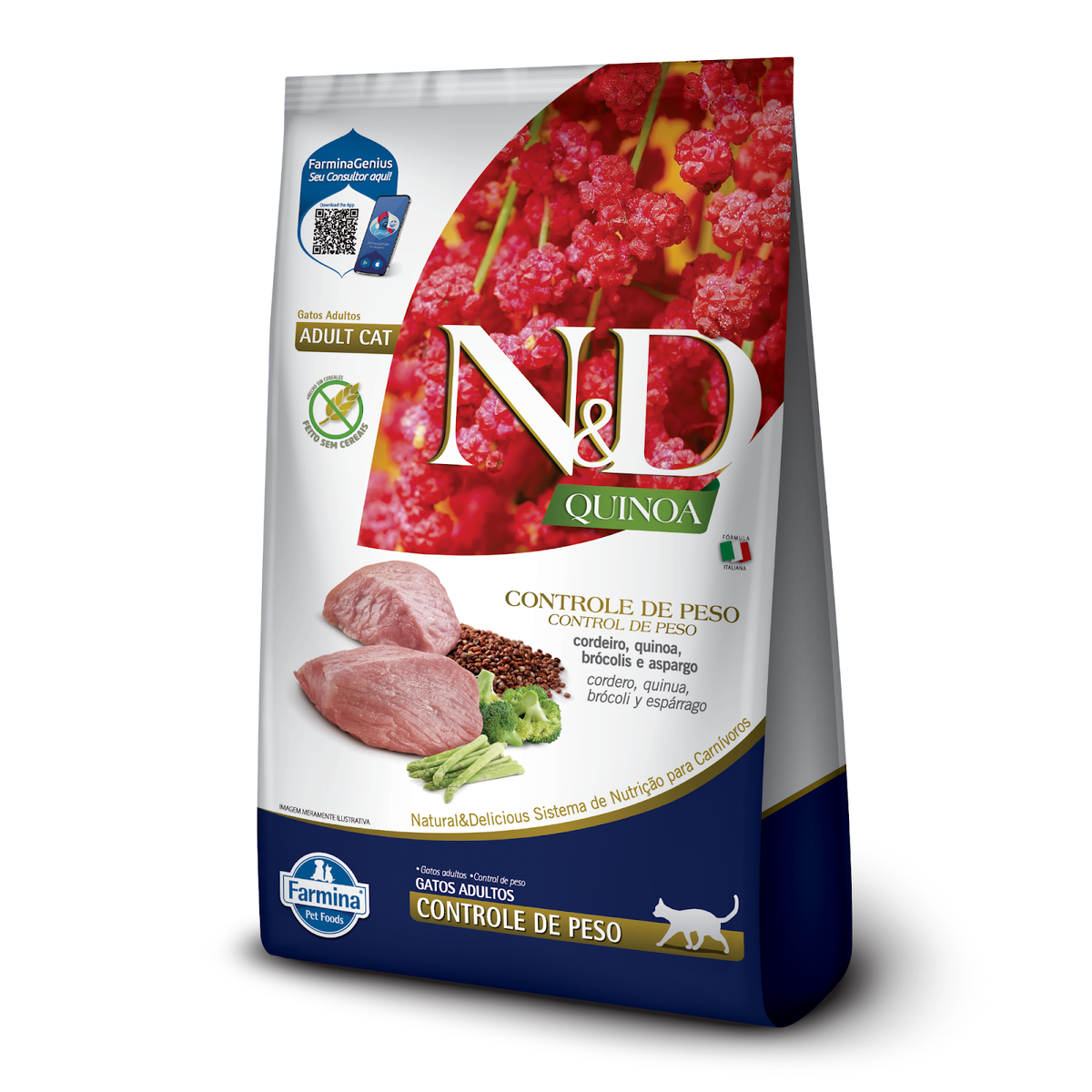 N&D Quinoa Controle de Peso para Gatos Adultos de Todas as Raças Sabor Cordeiro 400g